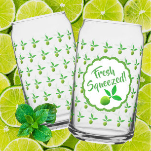 Green Limes  Limeade Can Glass