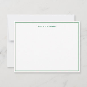 Green Line Border Couple Wedding Engagement Custom Card