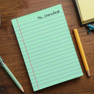 Green Lined Notebook Paper Post-it Notes