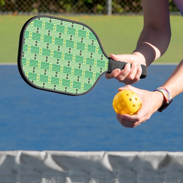 Green Lines and Boxes  Pickleball Paddle (Insitu)