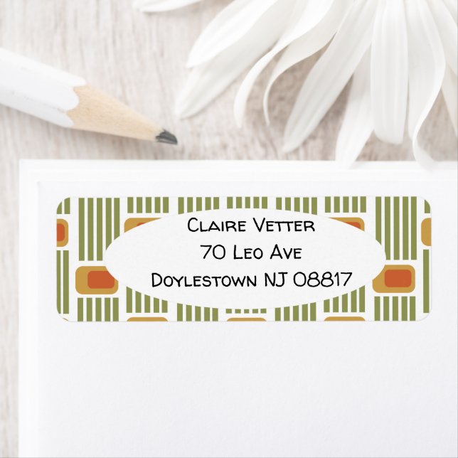 Green Lines and Boxes  Return Address Label (Insitu)