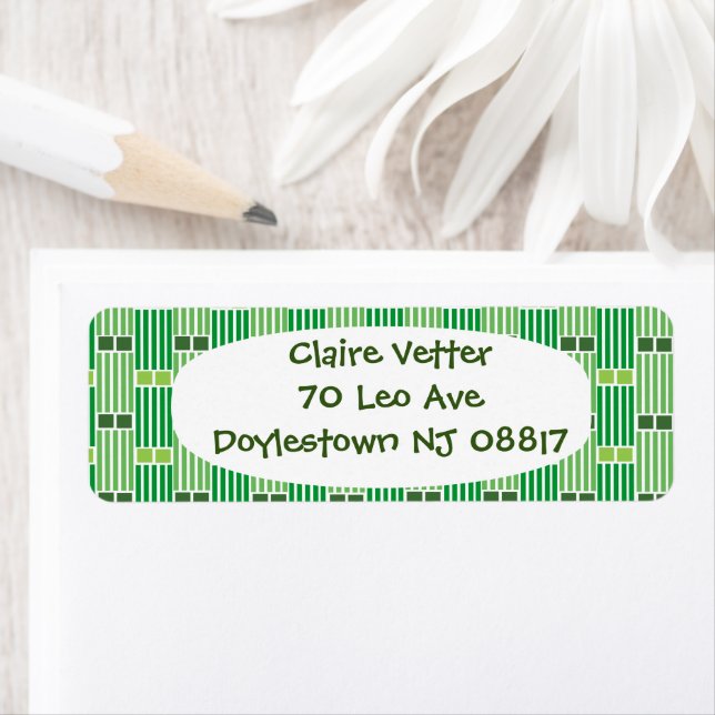 Green Lines and Boxes  Return Address Label (Insitu)