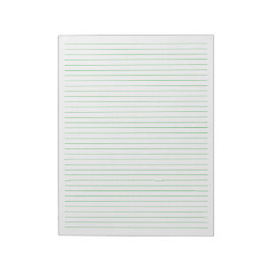 Green Lines - Lined College Ruled Paper 8.5"x11" Notepad