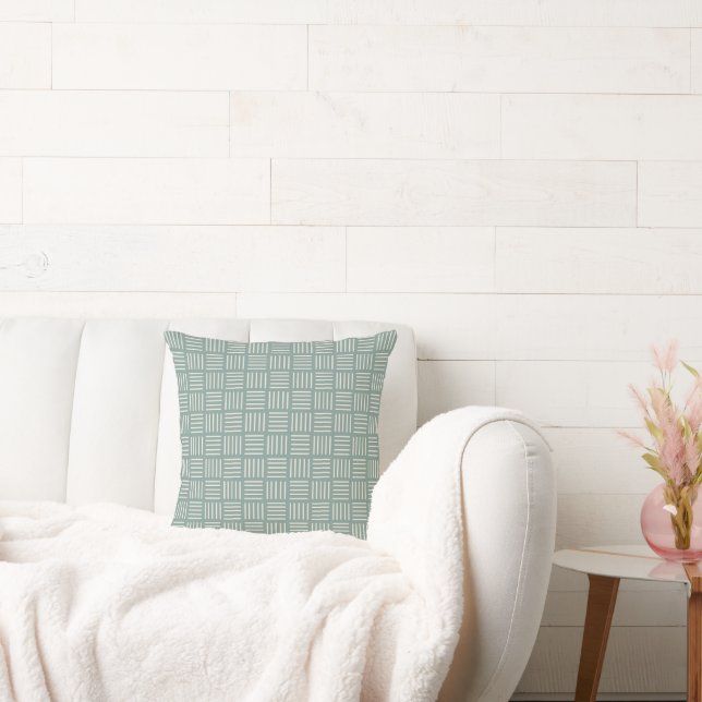 Green Lines Squared  Cushion (Couch)