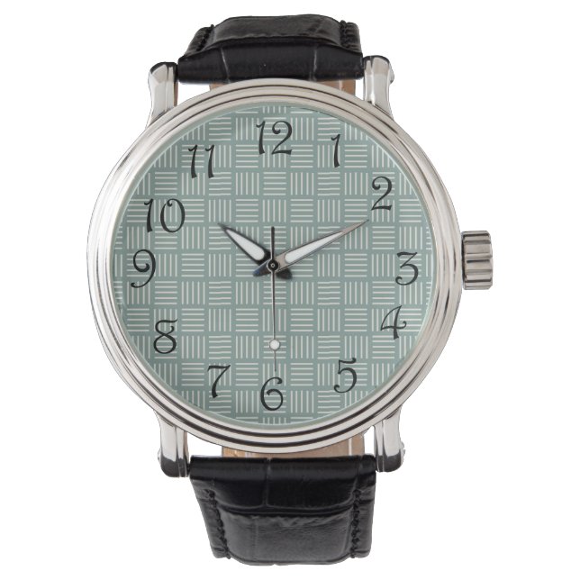 Green Lines Squared  Watch (Front)