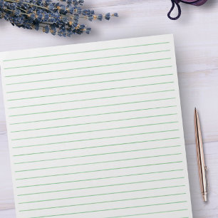 Green Lines - Wide Ruled Paper Pad 8.5"x11"
