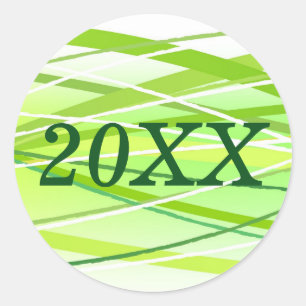 Green Lines Year - Circle Sticker