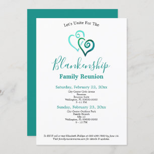 Green Linked Hearts Family Reunion Template