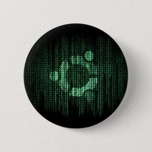 Green Linux Terminal 6 Cm Round Badge