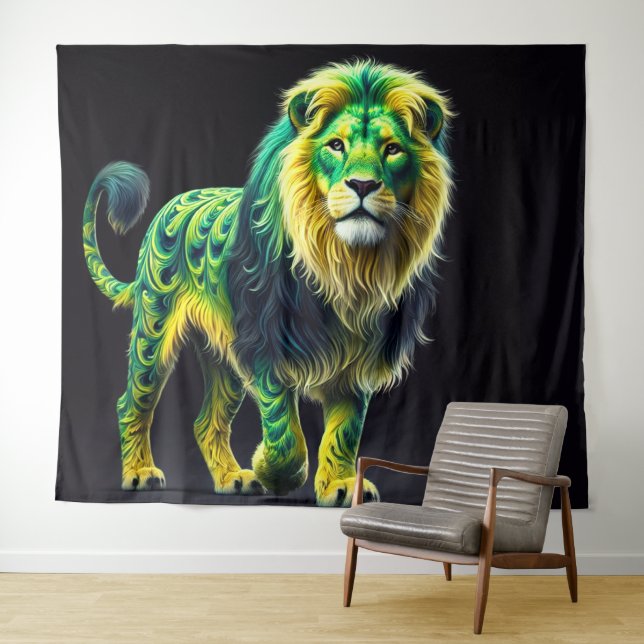 Green Lion Tapestry (In Situ (Horizontal))
