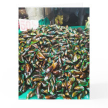 Green Lipped Mussels For Sale Folded Greeting Card