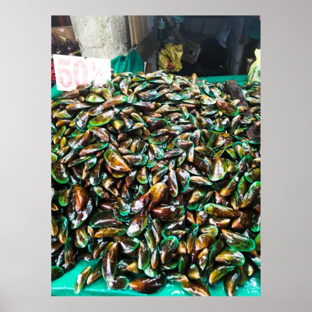 Green Lipped Mussels For Sale Poster (Front)