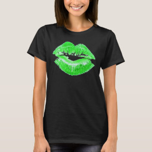 Green Lips Kiss Me I'm Irish St. Paddy's Day Shirt