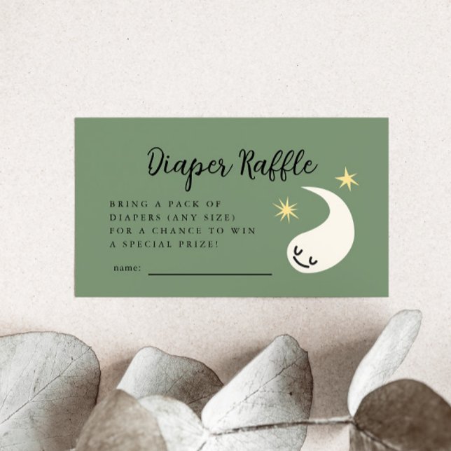 Green Little Boo Diaper Raffle Ticket  Enclosure Card (Creator Uploaded)