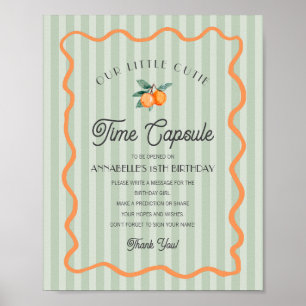 Green Little Cutie Citrus Birthday Time Capsule Poster