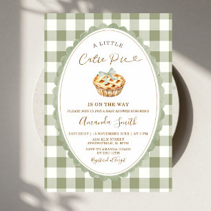 Green Little Cutie Pie Is on the Way Baby Shower Invitation
