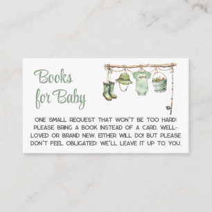 Green Little Fisherman Baby Shower Book for baby Enclosure Card
