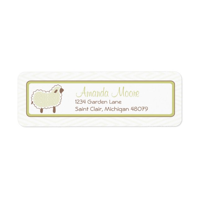 Green Little Lamb Address Label Return Address Label (Front)