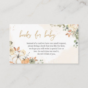 Green Little Pumpkin Baby Shower Books for Baby Enclosure Card