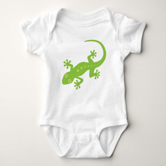 Green Lizard Baby Bodysuit (Front)