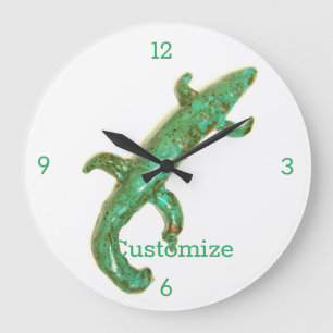 Green lizard clock Thunder_Cove