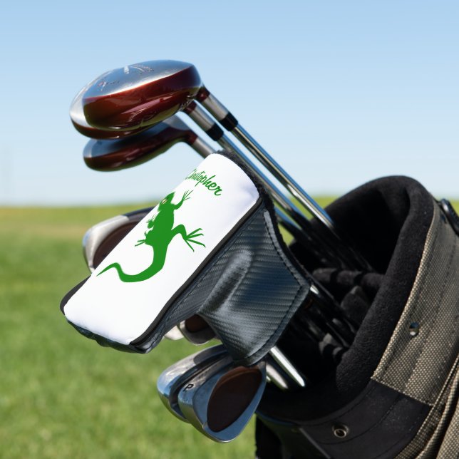 Green Lizard Design Golf Head Cover (In Situ)