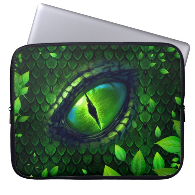 Green Lizard Eye Laptop Bag (Front)