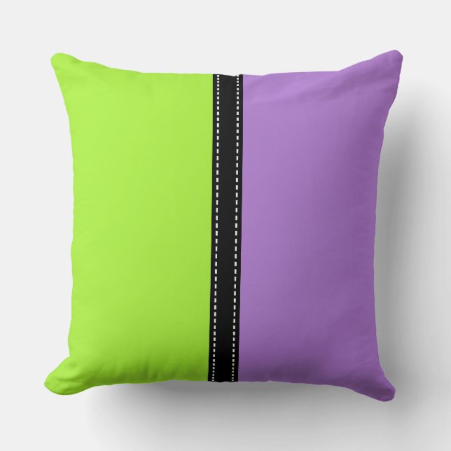 Green Lizard & Lavender Solid Colour Background Cushion (Front)