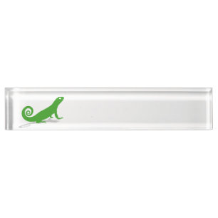 Green lizard nameplate