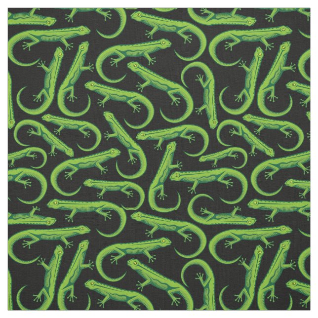 Green Lizard Pattern Fabric (Swatch)