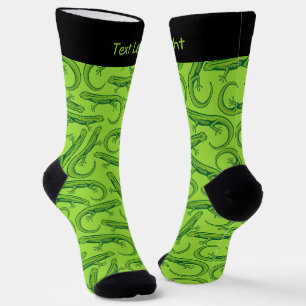 Green Lizard Pattern Socks