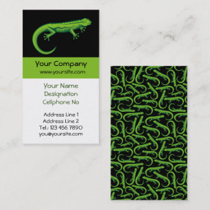 Green Lizard Vertical Business Card