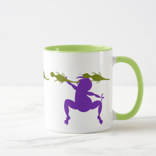 Green Lizards & Purple Dancing Kokopelli Mug