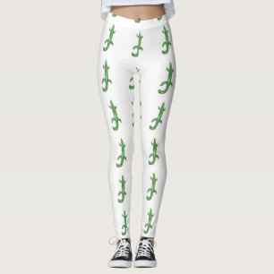 green lizards white leggings