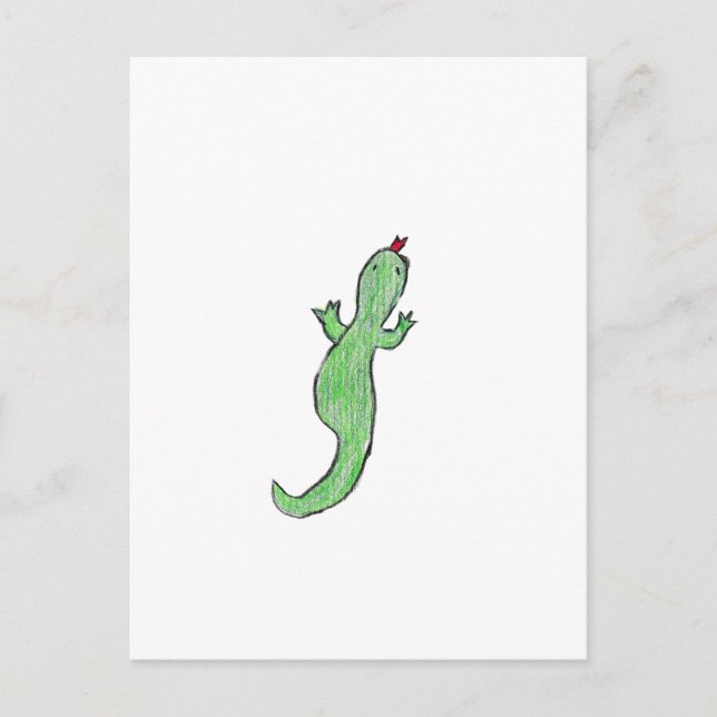Green Lizzard Postcard (Front)
