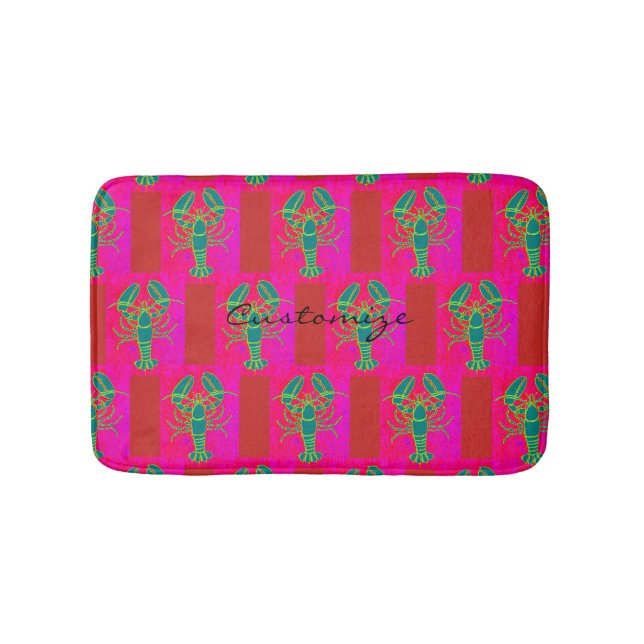 green lobsters Thunder_Cove pink Bath Mat (Front)