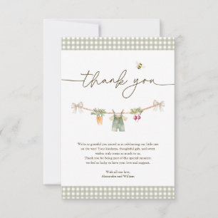 Green Locally Grown Baby Shower Thank You Card