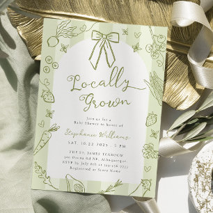 Green Locally Grown Farmers Baby Shower Invitation