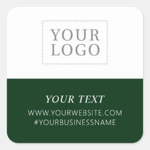 Green Logo Business Thank you Custom Package Square Sticker
