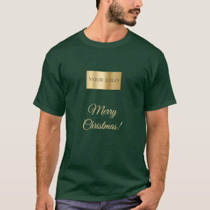 Green Logo Christmas Staff Serving Holiday Cheer T-Shirt