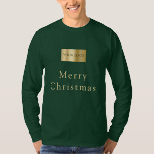 Green Logo Christmas Staff Serving Holiday Cheer T-Shirt