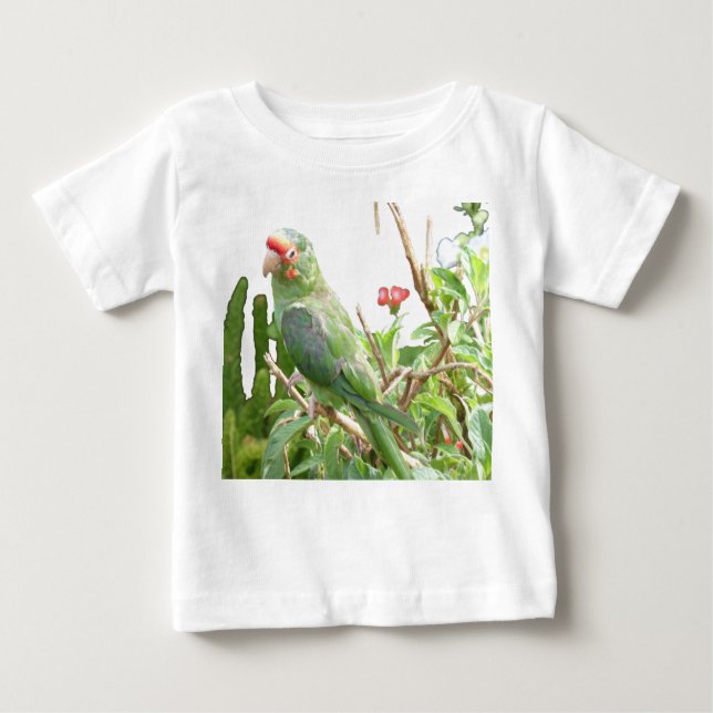 Green Lorikeet Ruffle Bird Dress Baby T-Shirt (Front)