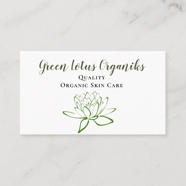 Green Lotus DIY Beauty Care Business Card (Front)