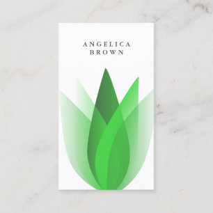 Green Lotus Flower Business Card