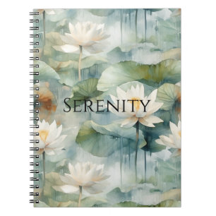 Green Lotus Flowers Serenity Notebook