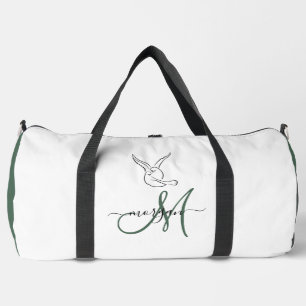 Green Love Birds Personalized Gym Duffel Bag