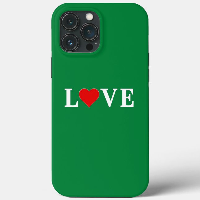 Green LOVE Elegant Classic Case-Mate iPhone Case (Back)