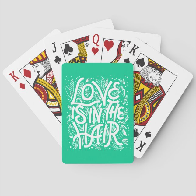 Green Love Is In The Hair Playing Cards (Back)