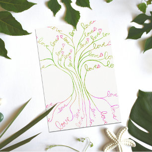 Green Love Tree of Life Light Elegant Modern Cute Thank You Card
