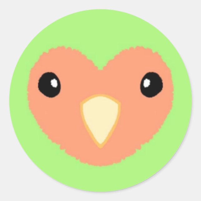 Green Lovebird Cute Sticker (Front)